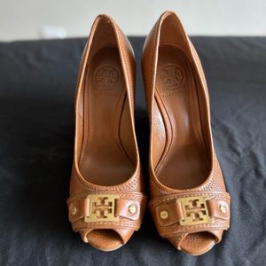Tory Burch Tan Wedge Heels